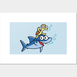 Little Shark and Friend Posters and Art